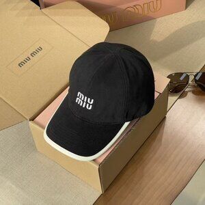 MiuMiu 2025 Black Baseball Hat